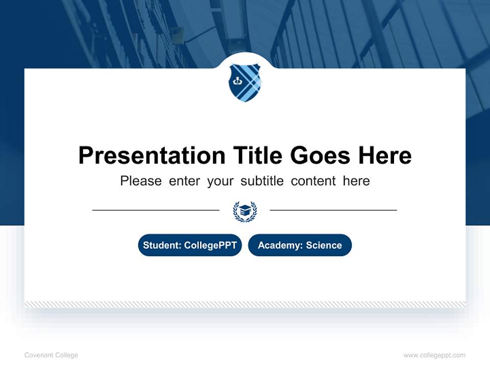 Covenant College National Scholarship Defense PPT Template4:3 ratio PPT effect preview image4