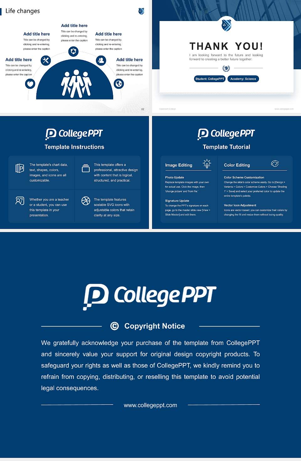 Covenant College National Scholarship Defense PPT Template4:3 ratio PPT effect preview image4
