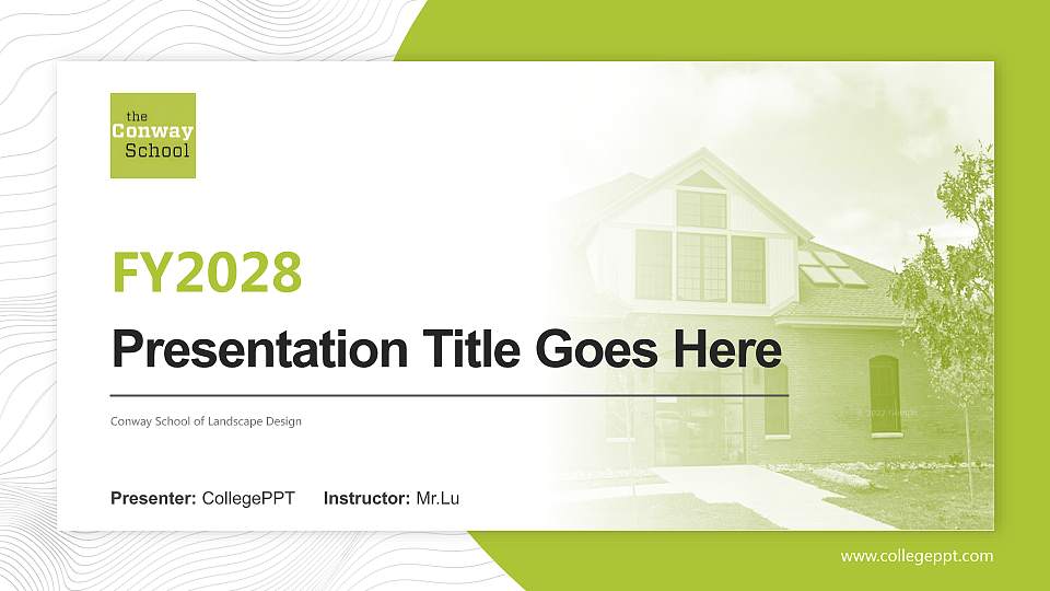 Conway School of Landscape Design Academic Presentation/Research Findings Report PPT Template16:9 ratio PPT effect preview image