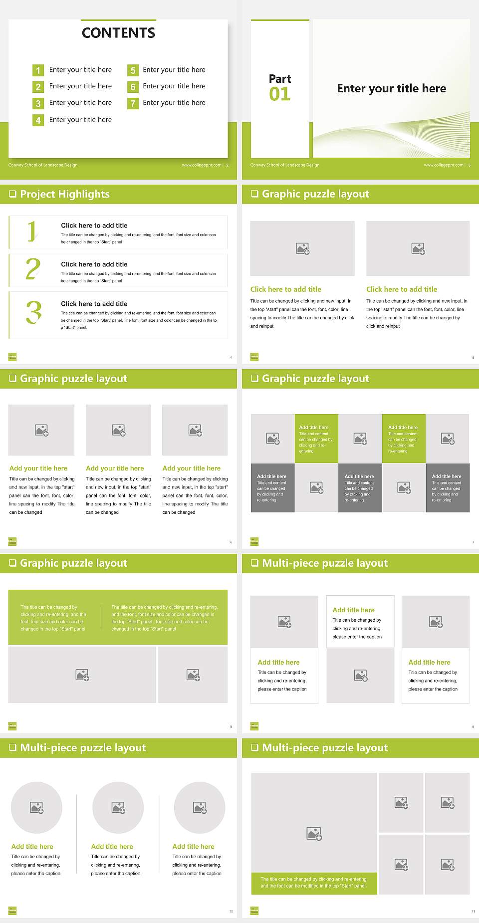Conway School of Landscape Design General Purpose PPT Template4:3 ratio PPT effect preview image2