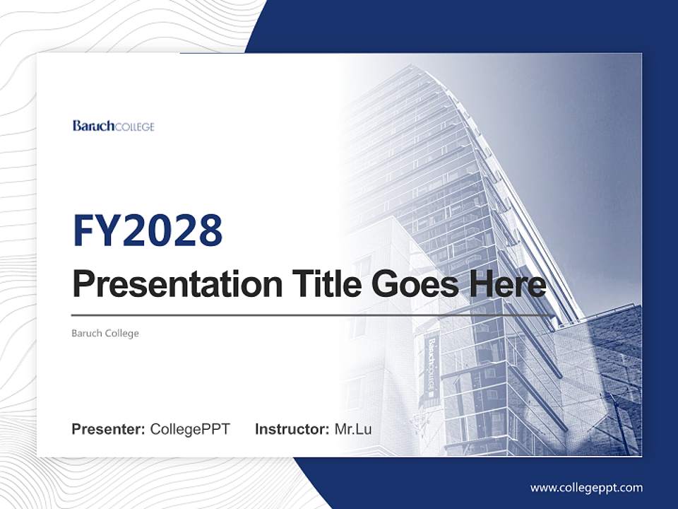 Baruch College Academic Presentation/Research Findings Report PPT Template4:3 ratio PPT effect preview image5