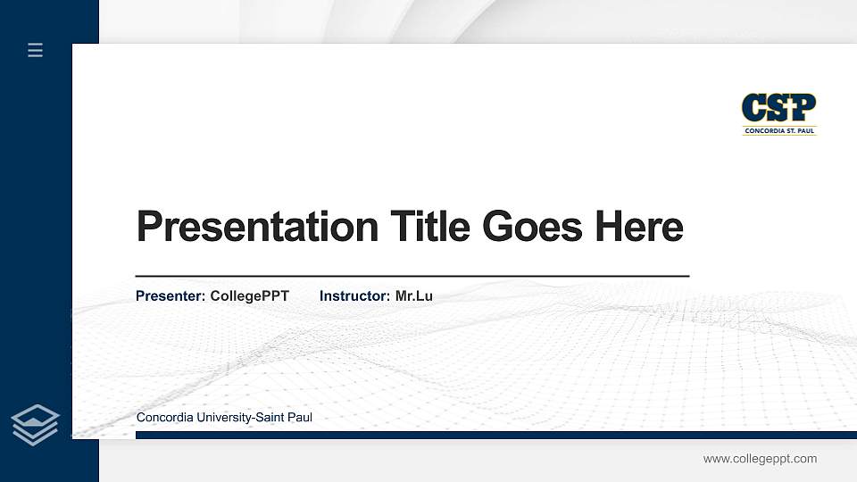 Concordia University-Saint Paul Thesis Proposal/Graduation Defense PPT Template16:9 ratio PPT effect preview image