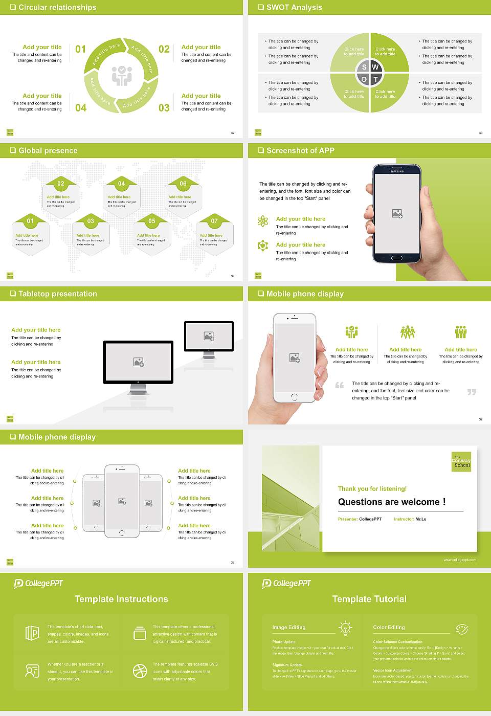 Conway School of Landscape Design General Purpose PPT Template16:9 ratio PPT effect preview image5