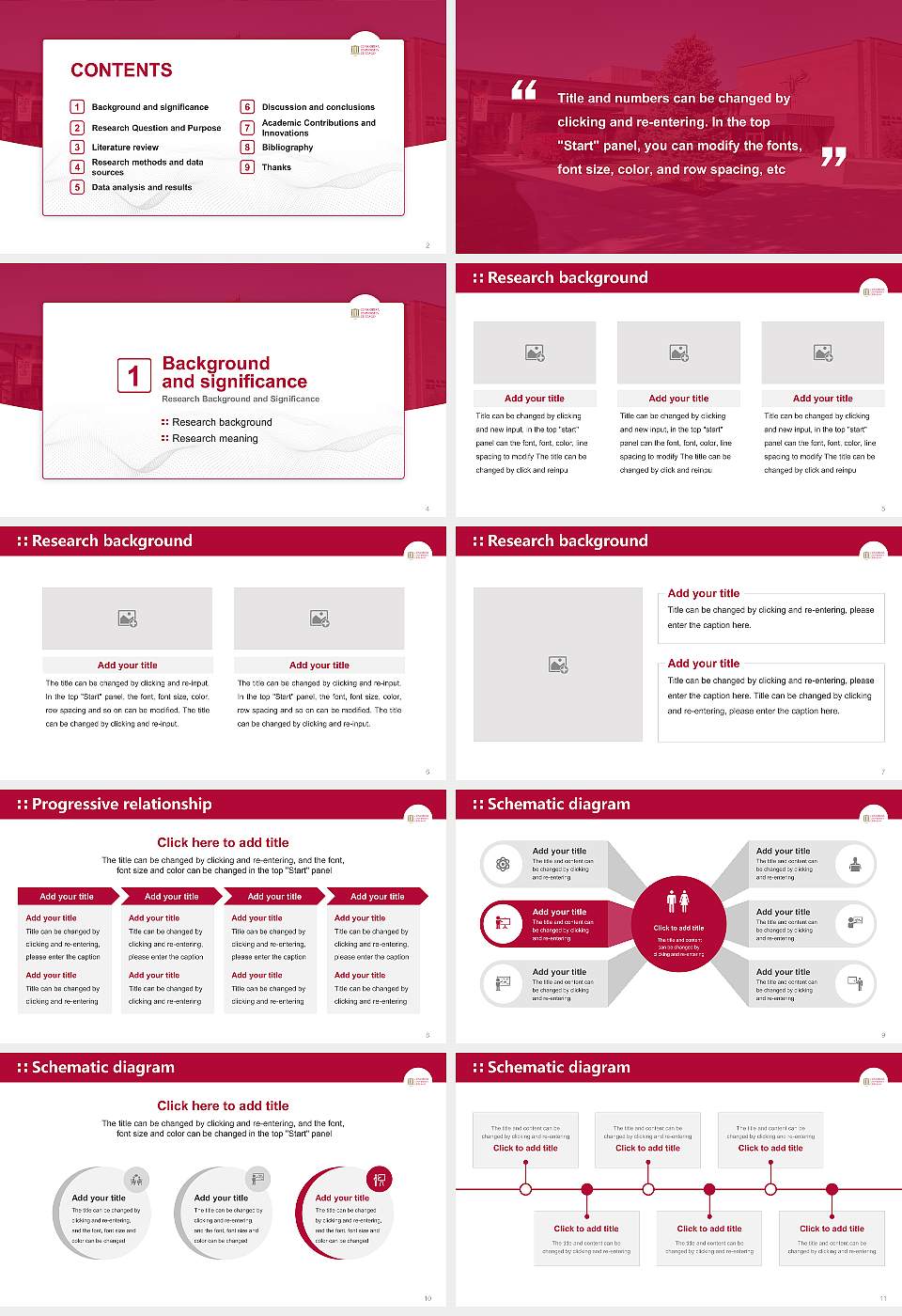 Concordia University-Chicago Graduation Thesis Defense PPT Template16:9 ratio PPT effect preview image2