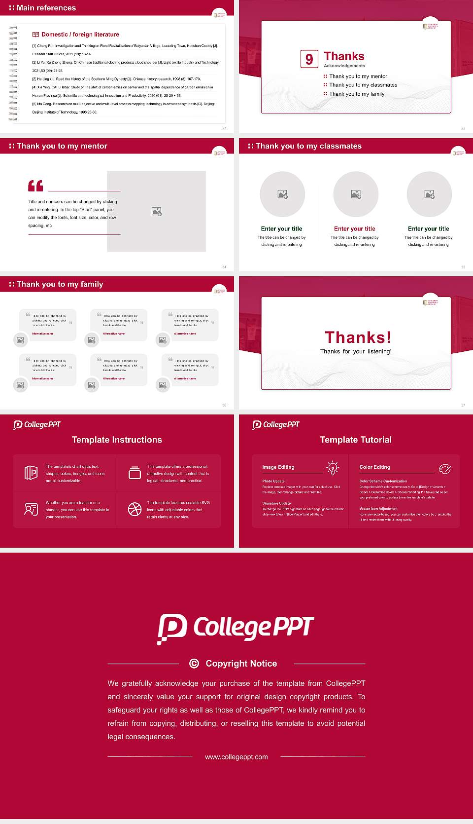 Concordia University-Chicago Graduation Thesis Defense PPT Template16:9 ratio PPT effect preview image7