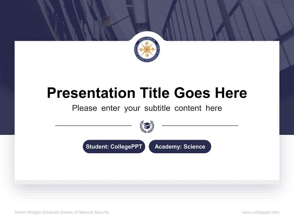 Daniel Morgan Graduate School of National Security National Scholarship Defense PPT Template4:3 ratio PPT effect preview image4