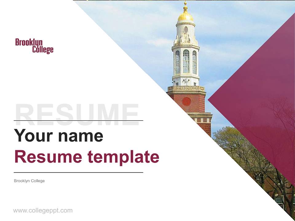 Brooklyn College Resume PPT Template4:3 ratio PPT effect preview image5