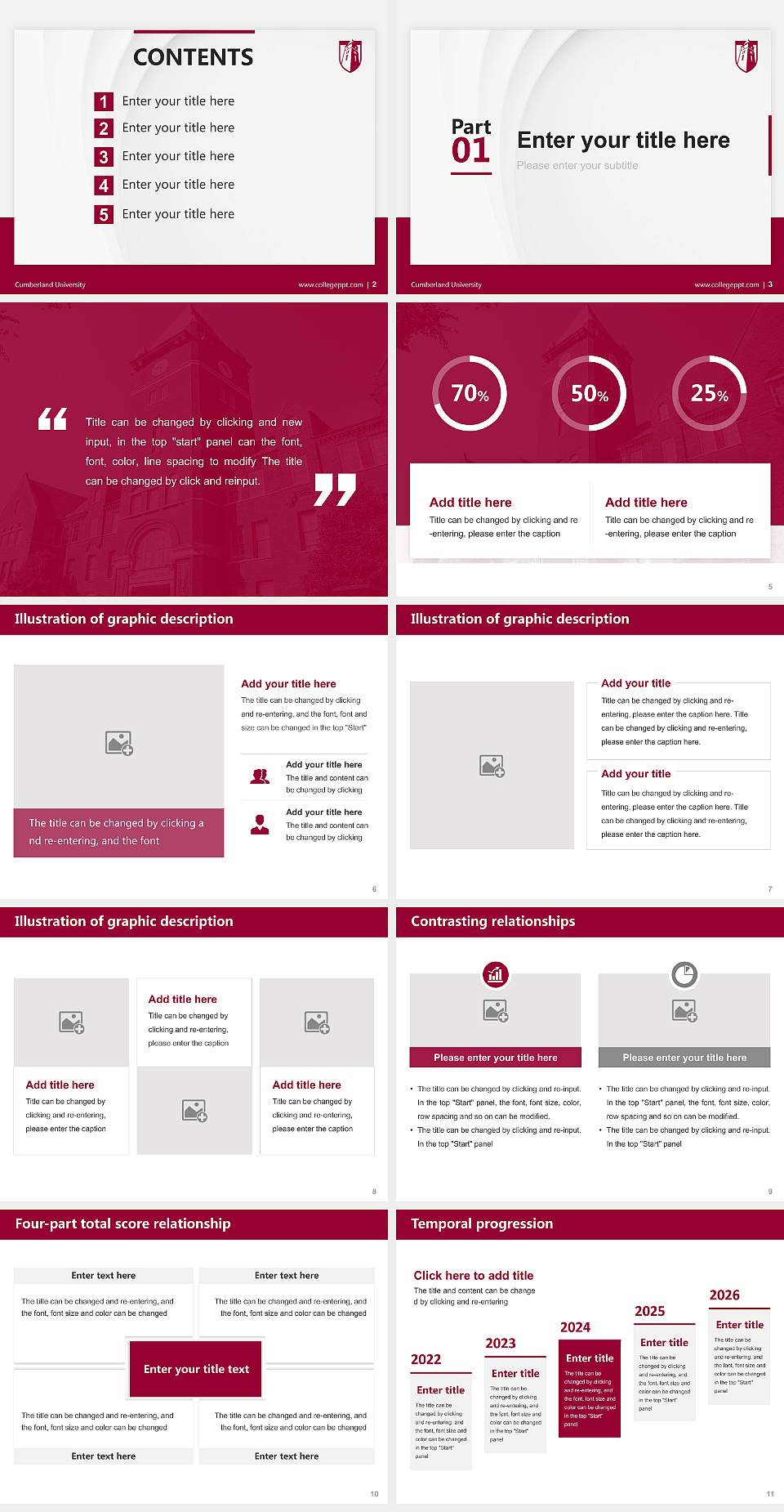 Cumberland University Thesis Proposal/Graduation Defense PPT Template4:3 ratio PPT effect preview image2