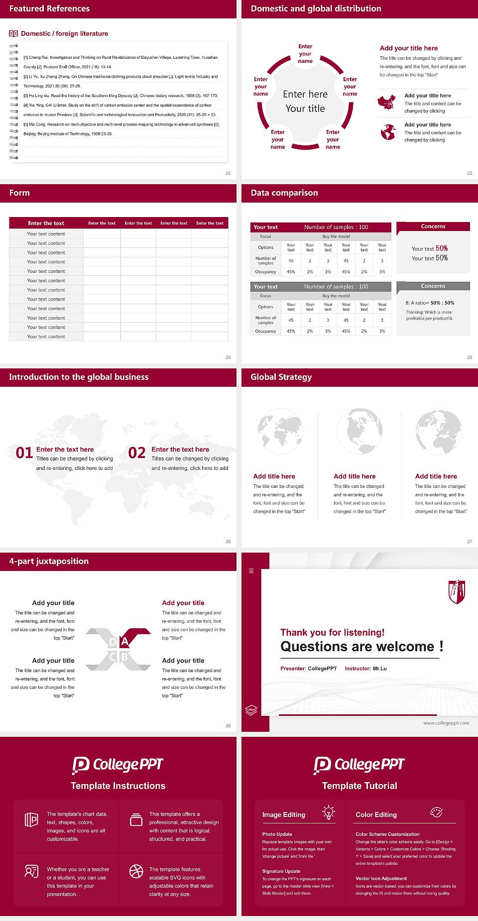 Cumberland University Thesis Proposal/Graduation Defense PPT Template4:3 ratio PPT effect preview image4