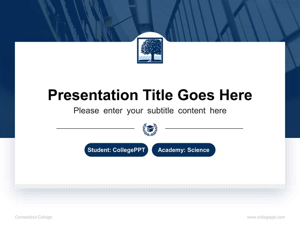 Connecticut College National Scholarship Defense PPT Template4:3 ratio PPT effect preview image4
