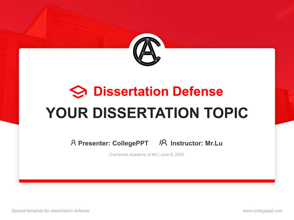 Cranbrook Academy of Art Graduation Thesis Defense PPT Template4:3 ratio PPT effect preview image7