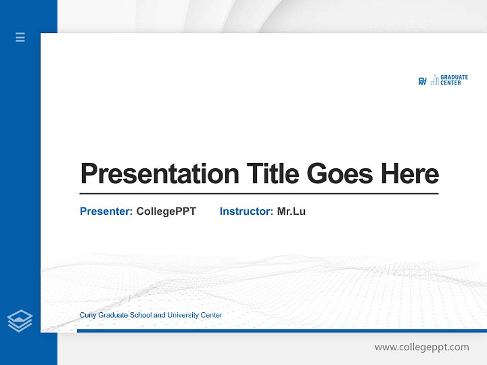Cuny Graduate School and University Center Thesis Proposal/Graduation Defense PPT Template4:3 ratio PPT effect preview image5
