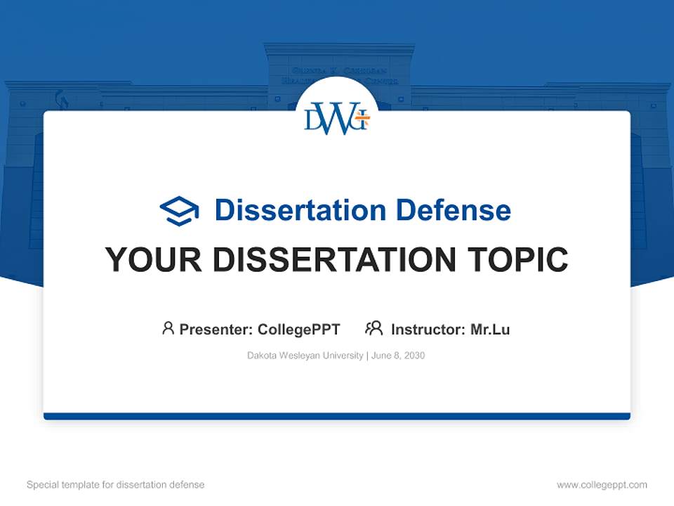 Dakota Wesleyan University Graduation Thesis Defense PPT Template4:3 ratio PPT effect preview image7