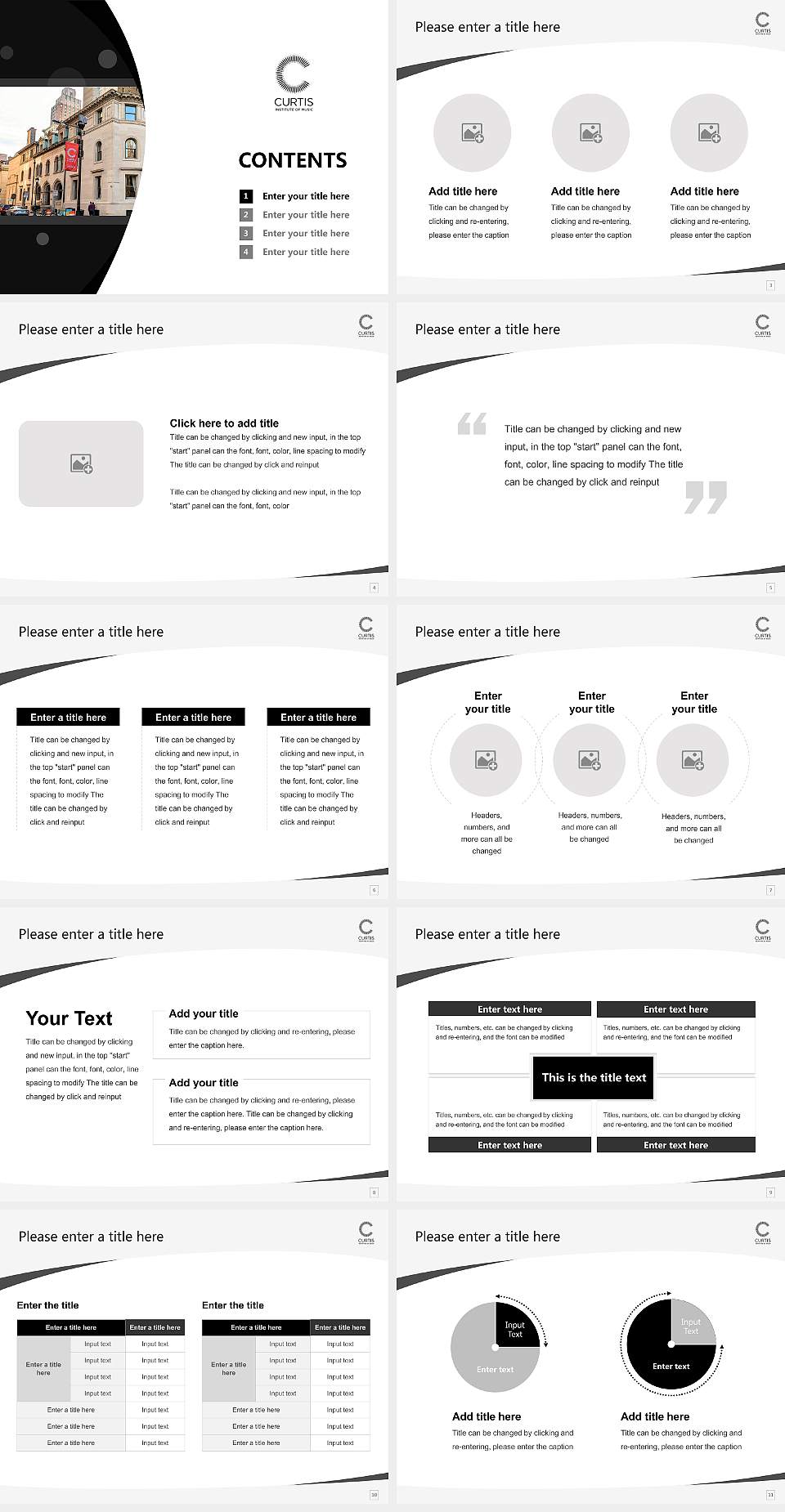 Curtis Institute of Music Course/Courseware Creation PPT Template4:3 ratio PPT effect preview image2