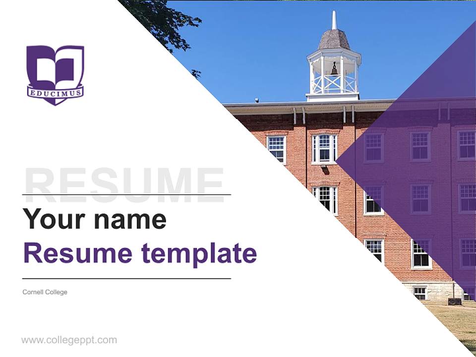 Cornell College Resume PPT Template4:3 ratio PPT effect preview image5