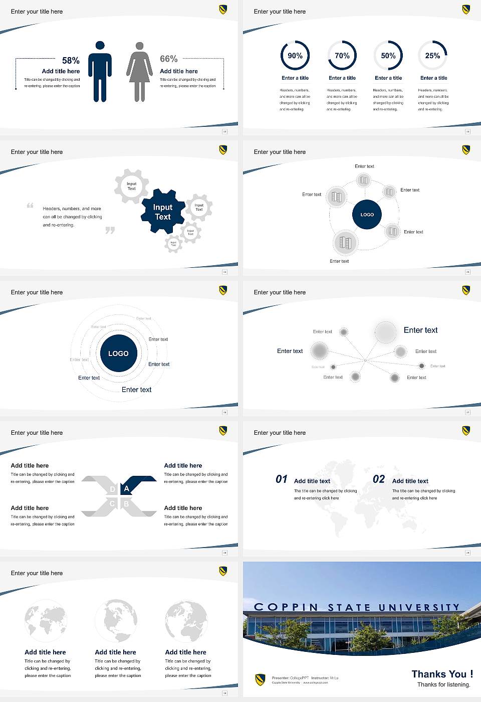 Coppin State University Course/Courseware Creation PPT Template16:9 ratio PPT effect preview image4