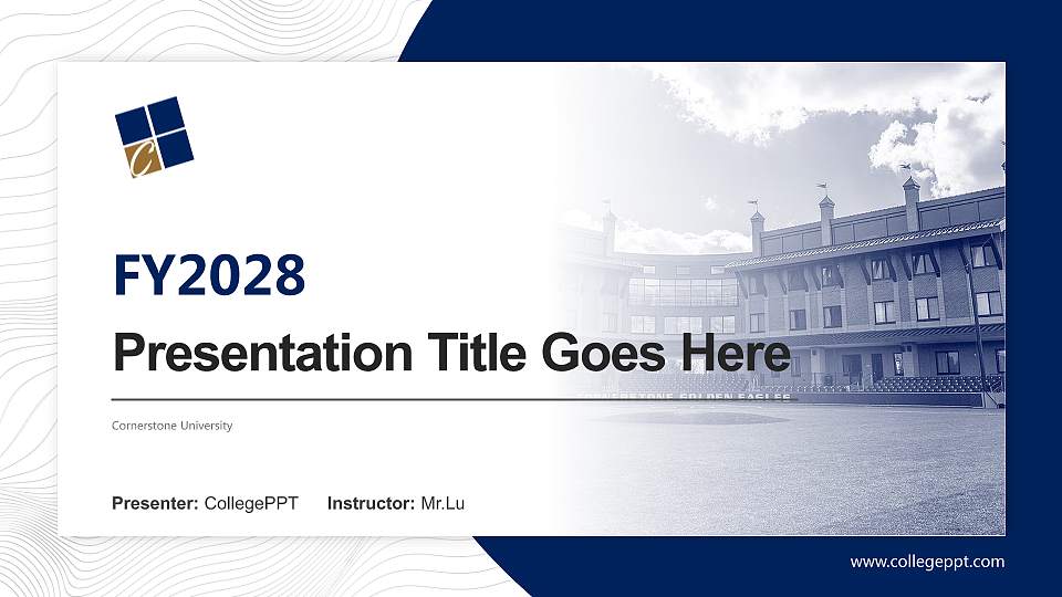 Cornerstone University Academic Presentation/Research Findings Report PPT Template16:9 ratio PPT effect preview image