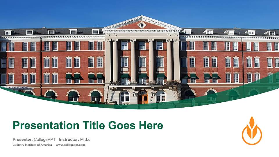 Culinary Institute of America Course/Courseware Creation PPT Template16:9 ratio PPT effect preview image
