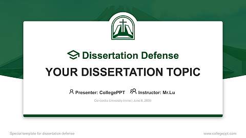 Concordia University-Irvine Graduation Thesis Defense PPT Template