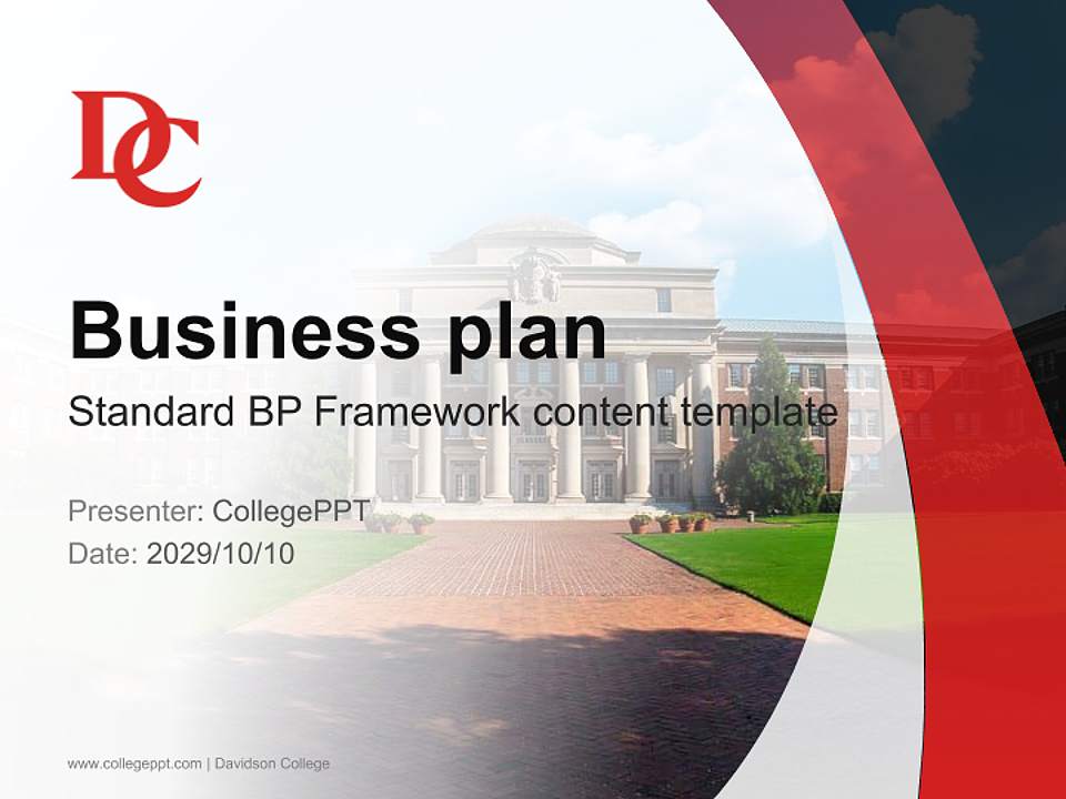 Davidson College Competition/Entrepreneurship Contest PPT Template4:3 ratio PPT effect preview image9