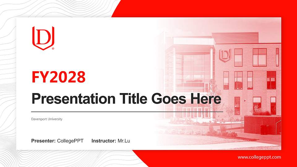 Davenport University Academic Presentation/Research Findings Report PPT Template16:9 ratio PPT effect preview image