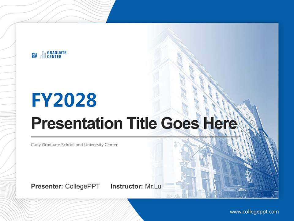 Cuny Graduate School and University Center Academic Presentation/Research Findings Report PPT Template4:3 ratio PPT effect preview image5