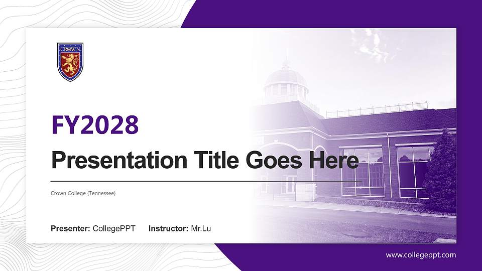 Crown College (Tennessee) Academic Presentation/Research Findings Report PPT Template16:9 ratio PPT effect preview image