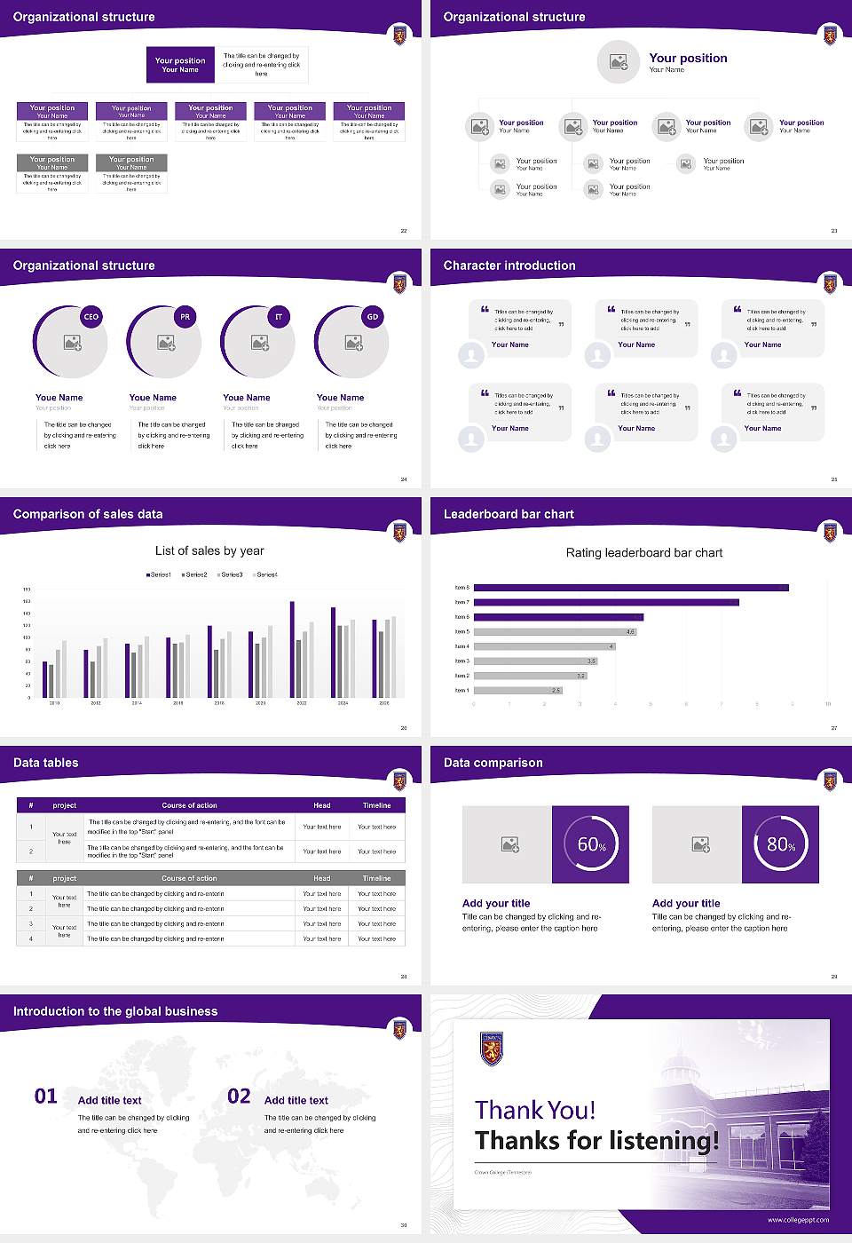 Crown College (Tennessee) Academic Presentation/Research Findings Report PPT Template16:9 ratio PPT effect preview image4