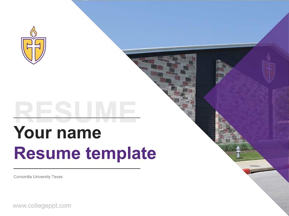 Concordia University Texas Resume PPT Template4:3 ratio PPT effect preview image5