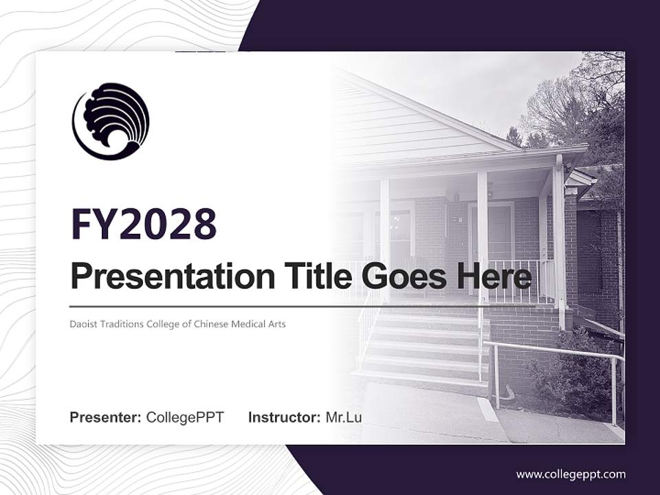 Daoist Traditions College of Chinese Medical Arts Academic Presentation/Research Findings Report PPT Template4:3 ratio PPT effect preview image5