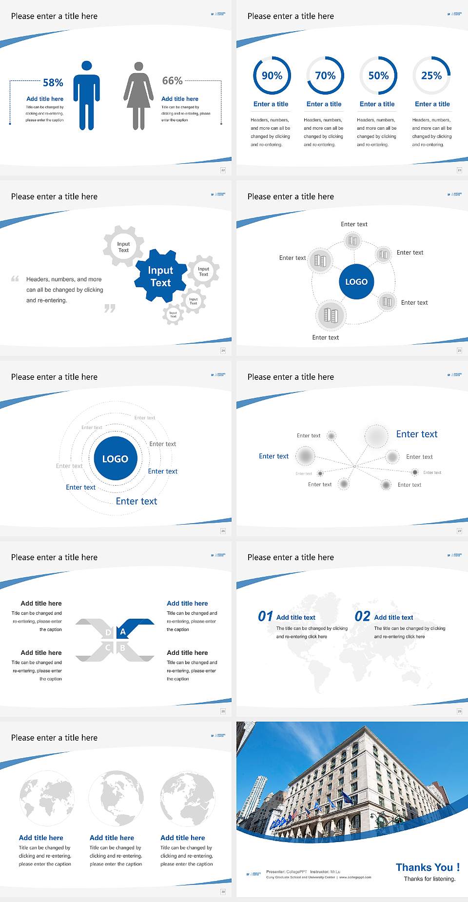Cuny Graduate School and University Center Course/Courseware Creation PPT Template4:3 ratio PPT effect preview image4