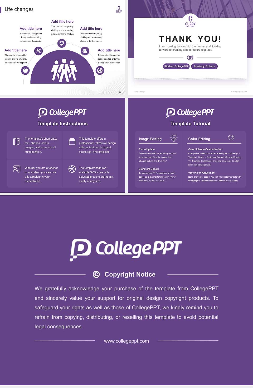 Curry College National Scholarship Defense PPT Template4:3 ratio PPT effect preview image4