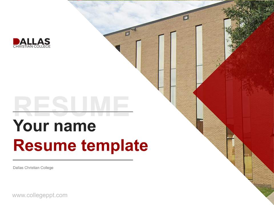 Dallas Christian College Resume PPT Template4:3 ratio PPT effect preview image5