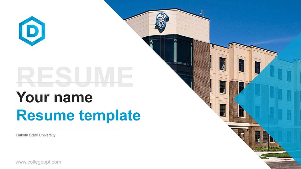 Dakota State University Resume PPT Template16:9 ratio PPT effect preview image1