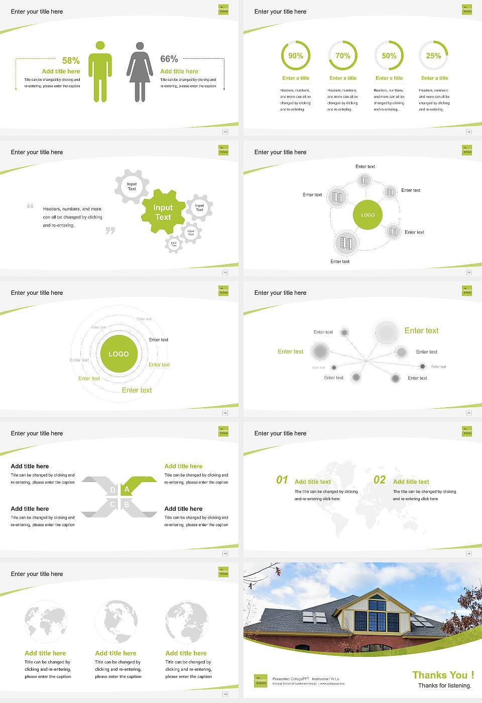 Conway School of Landscape Design Course/Courseware Creation PPT Template16:9 ratio PPT effect preview image4