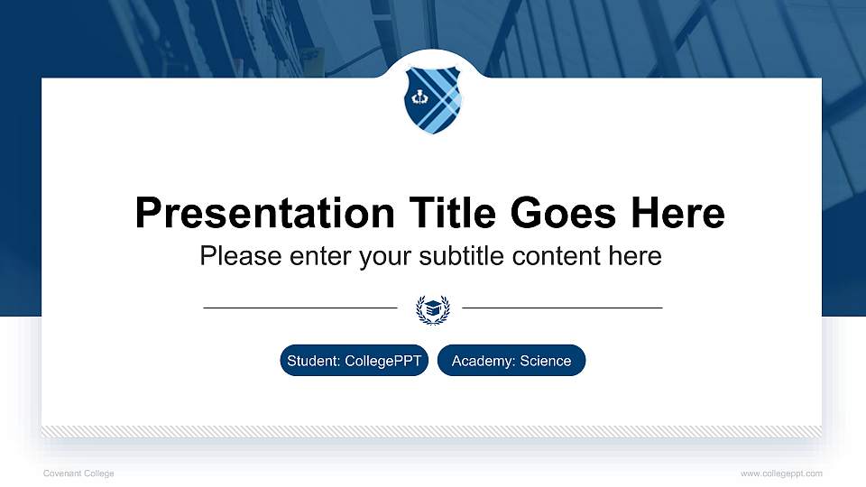 Covenant College National Scholarship Defense PPT Template16:9 ratio PPT effect preview image