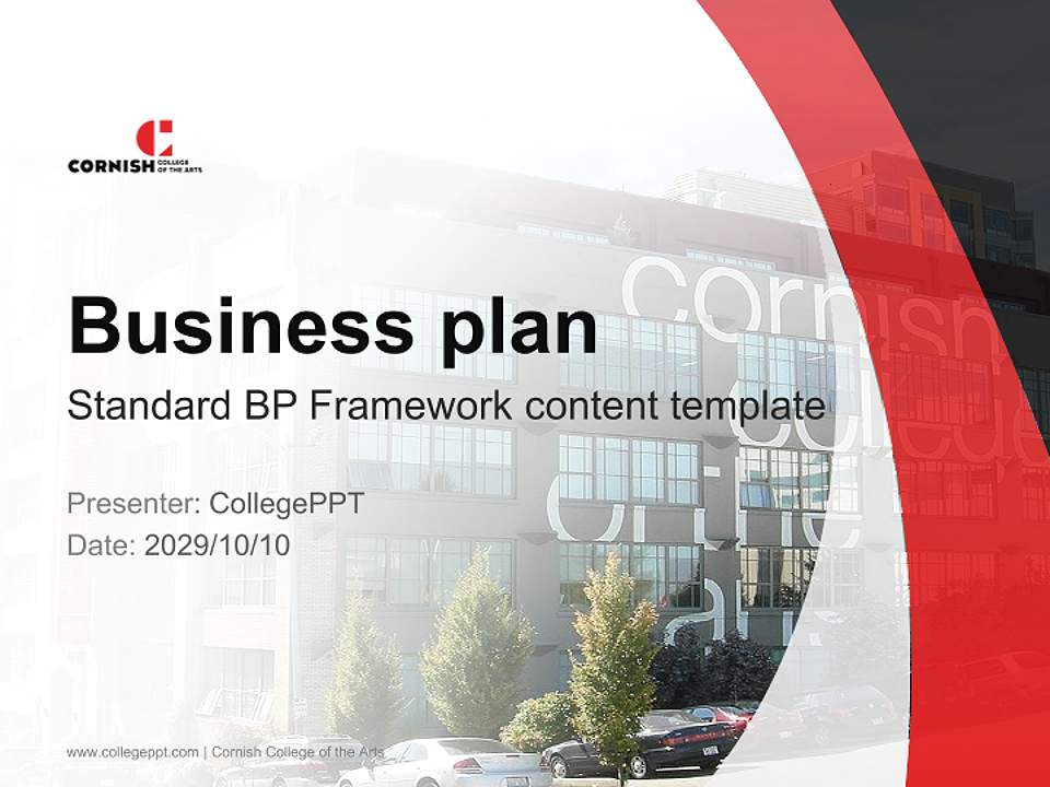 Cornish College of the Arts Competition/Entrepreneurship Contest PPT Template4:3 ratio PPT effect preview image9