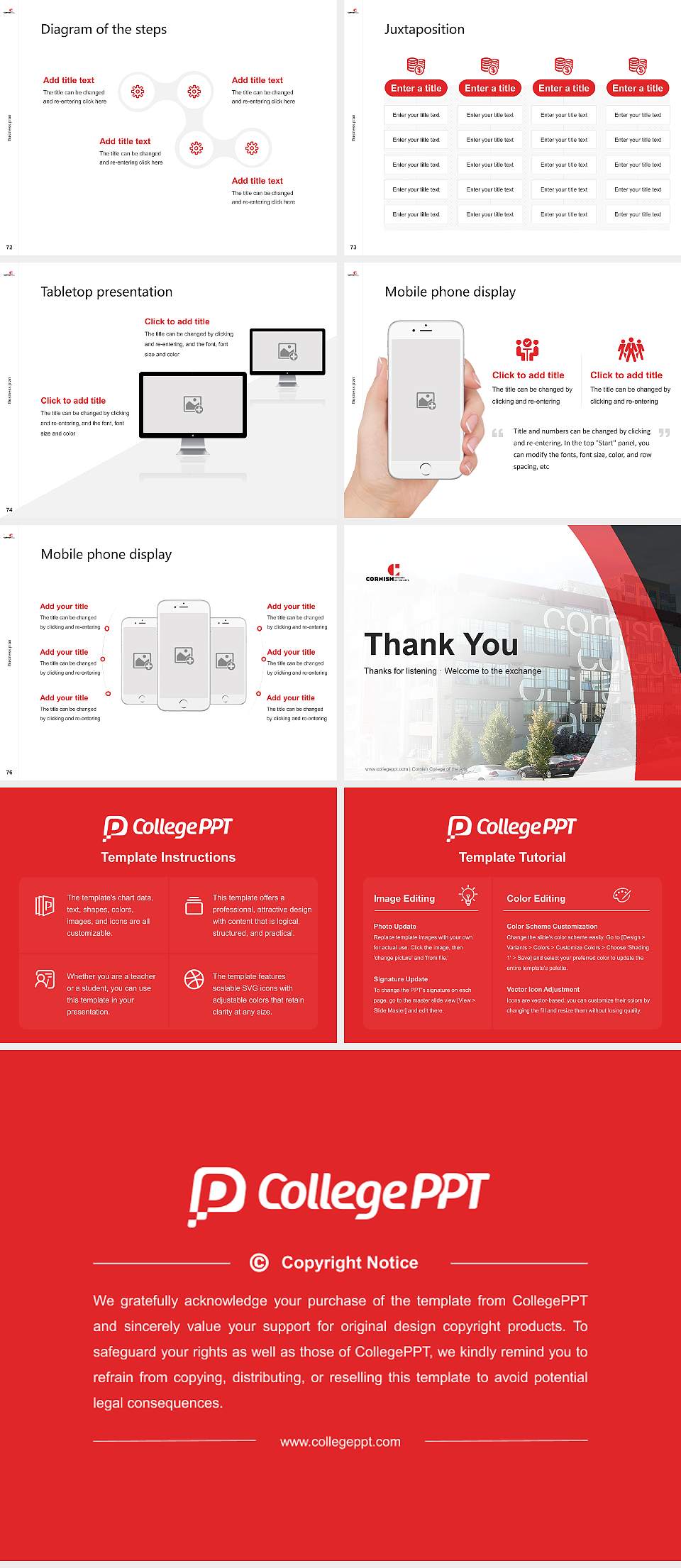 Cornish College of the Arts Competition/Entrepreneurship Contest PPT Template4:3 ratio PPT effect preview image9
