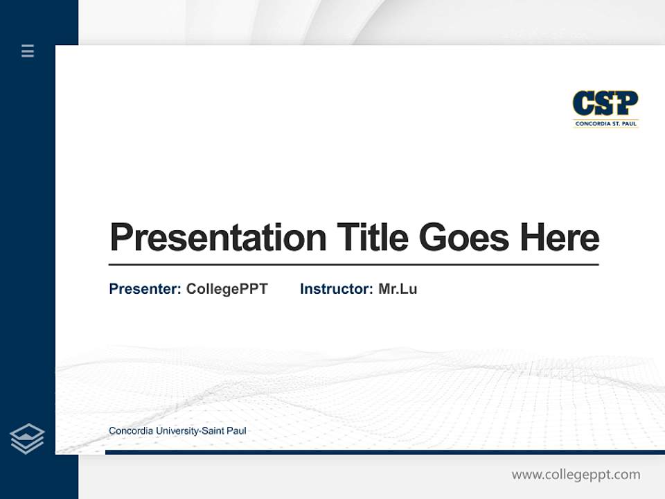 Concordia University-Saint Paul Thesis Proposal/Graduation Defense PPT Template4:3 ratio PPT effect preview image5