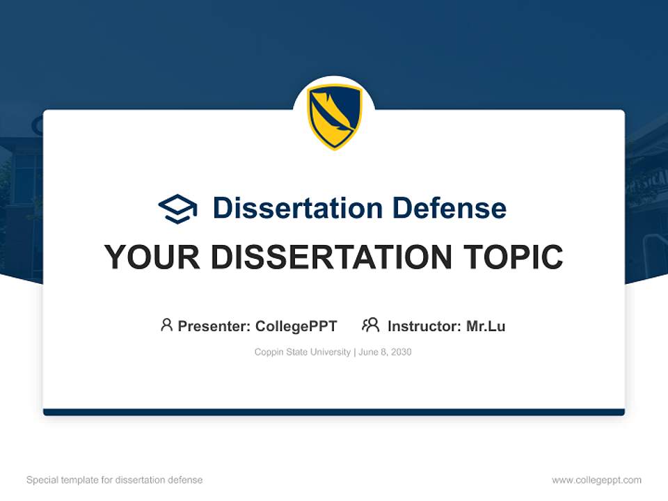 Coppin State University Graduation Thesis Defense PPT Template4:3 ratio PPT effect preview image7