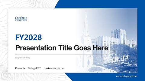 Creighton University Academic Presentation/Research Findings Report PPT Template