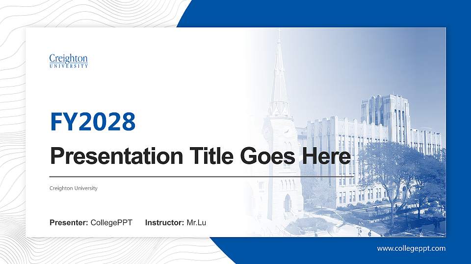 Creighton University Academic Presentation/Research Findings Report PPT Template16:9 ratio PPT effect preview image