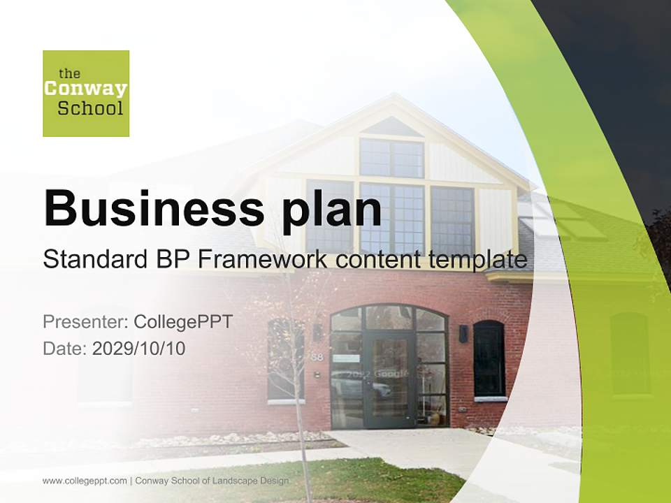 Conway School of Landscape Design Competition/Entrepreneurship Contest PPT Template4:3 ratio PPT effect preview image9