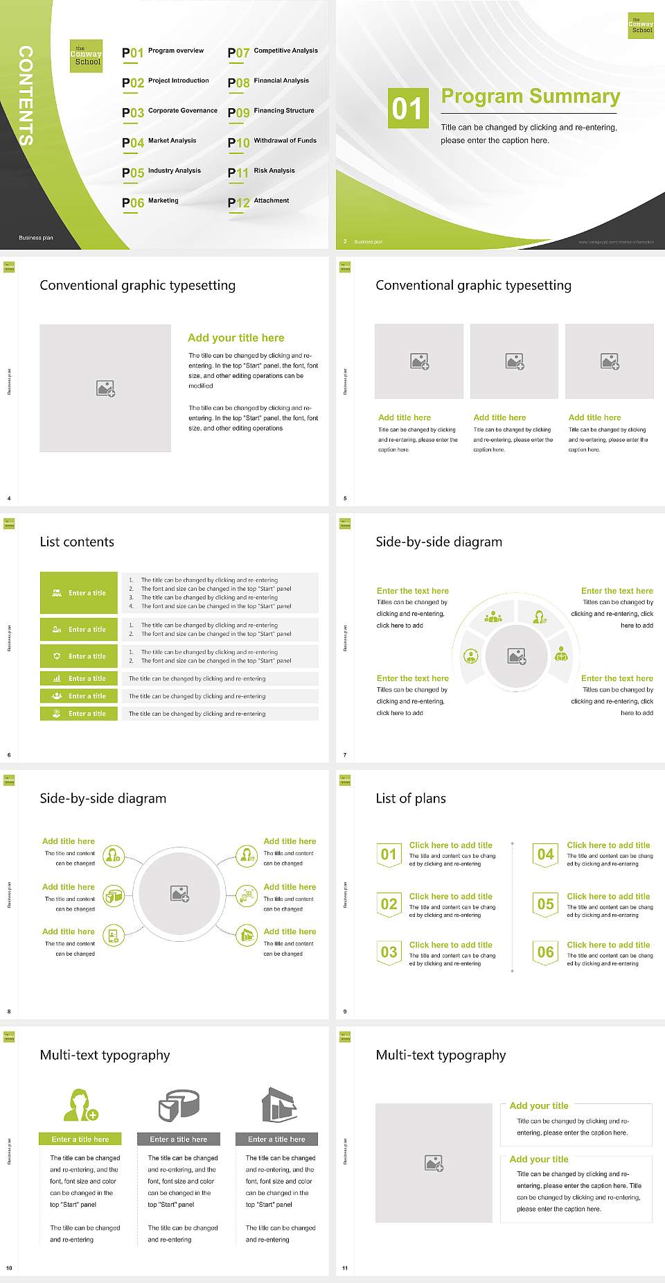 Conway School of Landscape Design Competition/Entrepreneurship Contest PPT Template4:3 ratio PPT effect preview image2