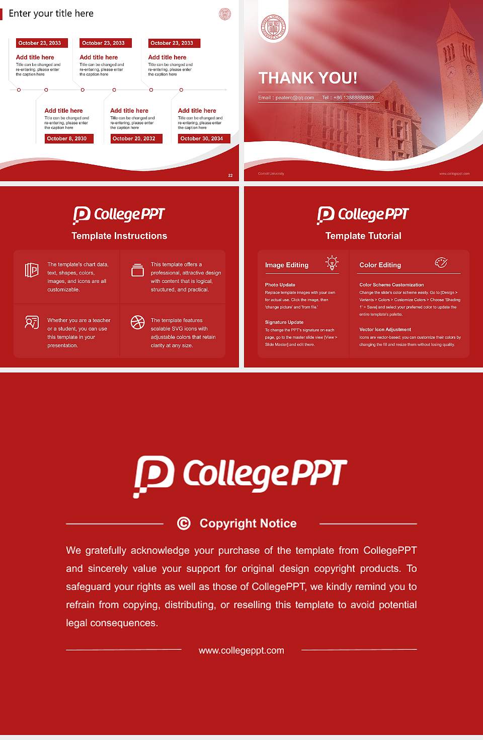 Cornell University Lecture Sharing and Networking Event PPT Template4:3 ratio PPT effect preview image4
