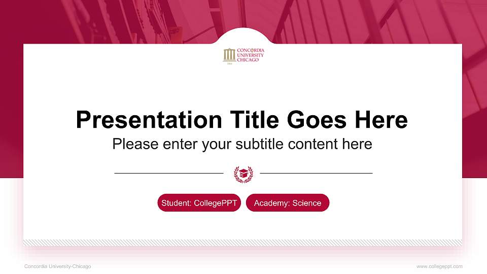 Concordia University-Chicago National Scholarship Defense PPT Template16:9 ratio PPT effect preview image