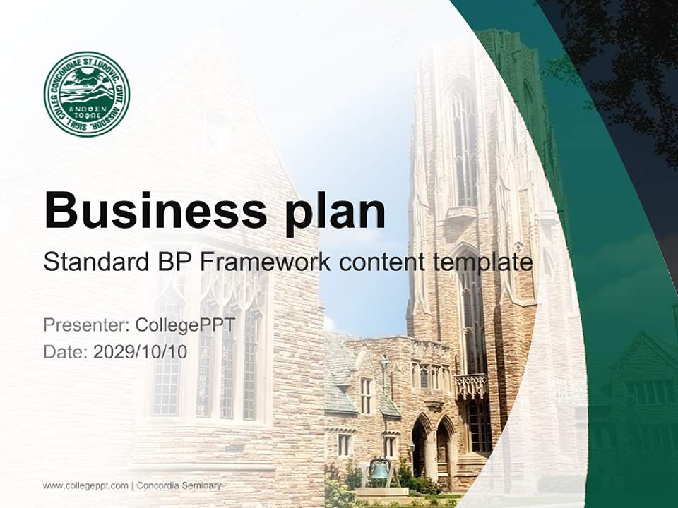 Concordia Seminary Competition/Entrepreneurship Contest PPT Template4:3 ratio PPT effect preview image9