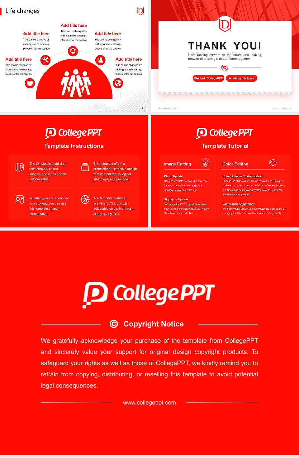 Davenport University National Scholarship Defense PPT Template4:3 ratio PPT effect preview image4