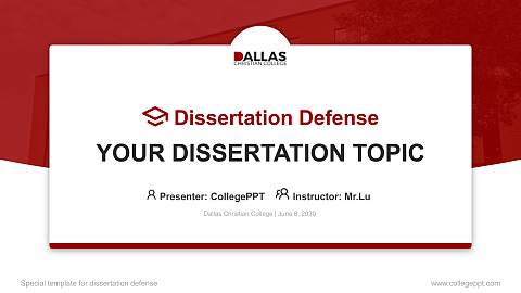 Dallas Christian College Graduation Thesis Defense PPT Template
