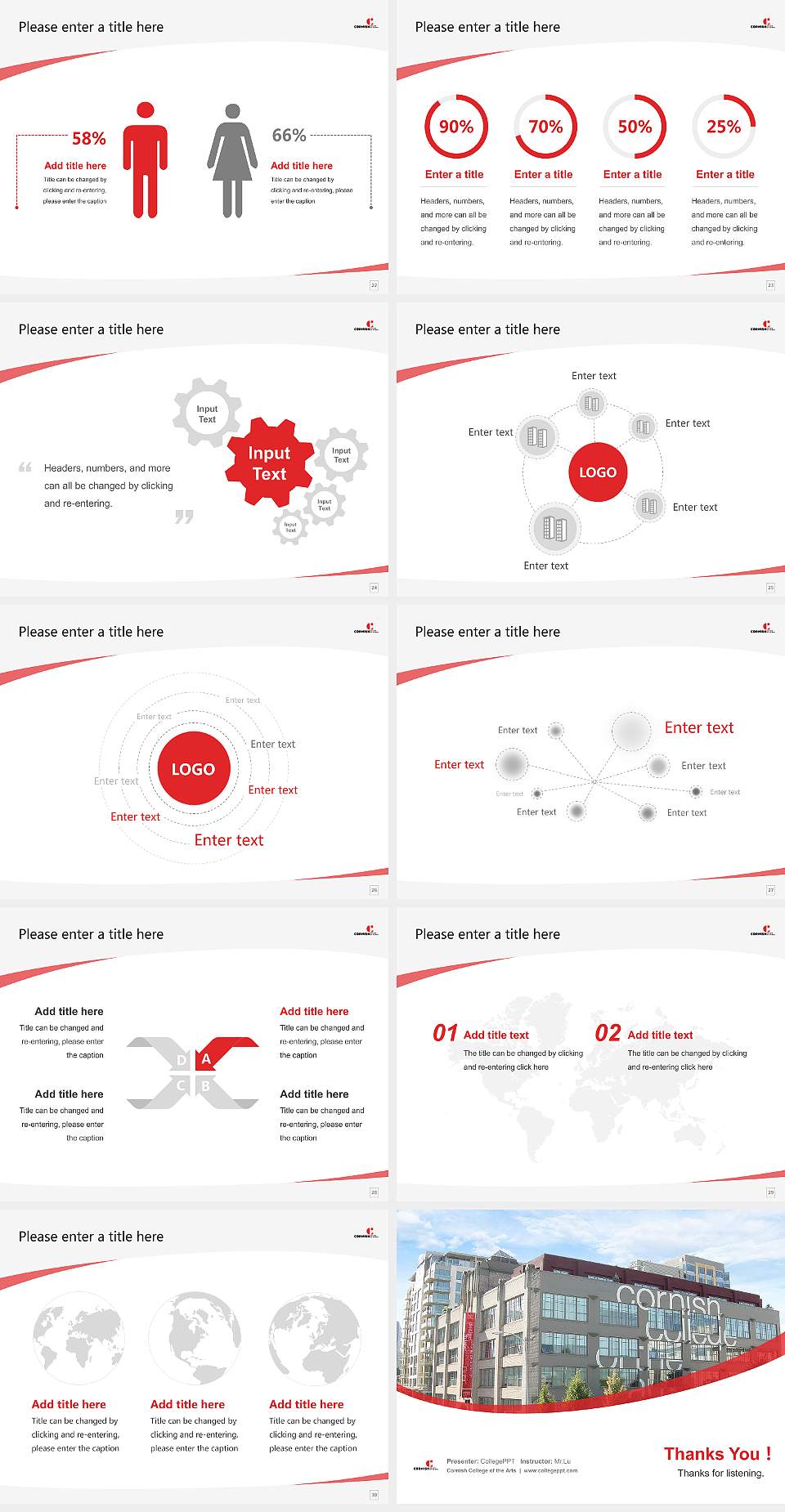 Cornish College of the Arts Course/Courseware Creation PPT Template4:3 ratio PPT effect preview image4